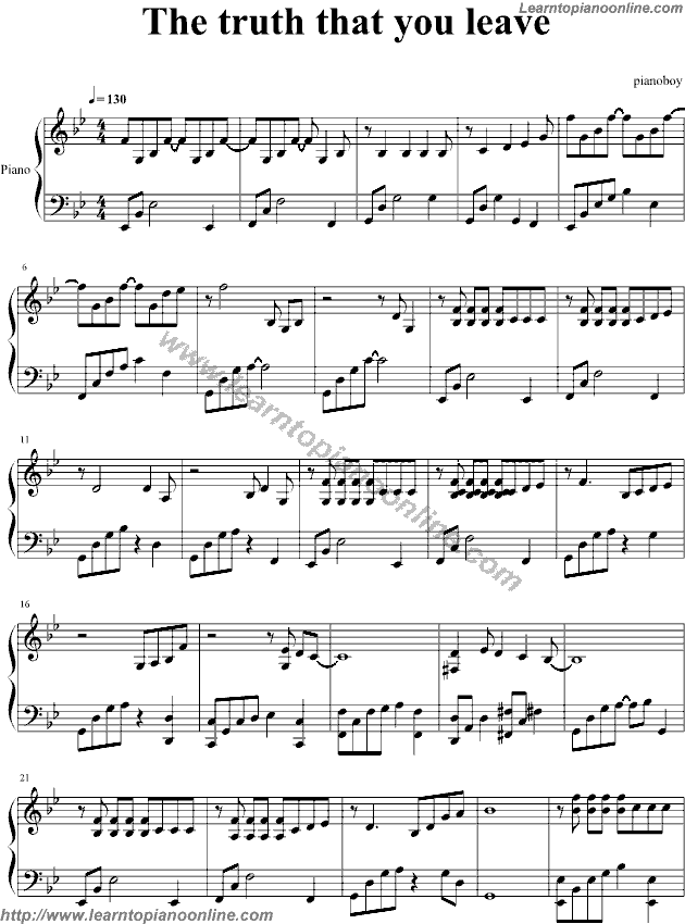Danny Wright-Softly as I Leave You Piano Sheet Music Free