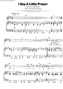 I Say A Little Prayer - Burt Bacharach - PDF Piano Sheet Music Free