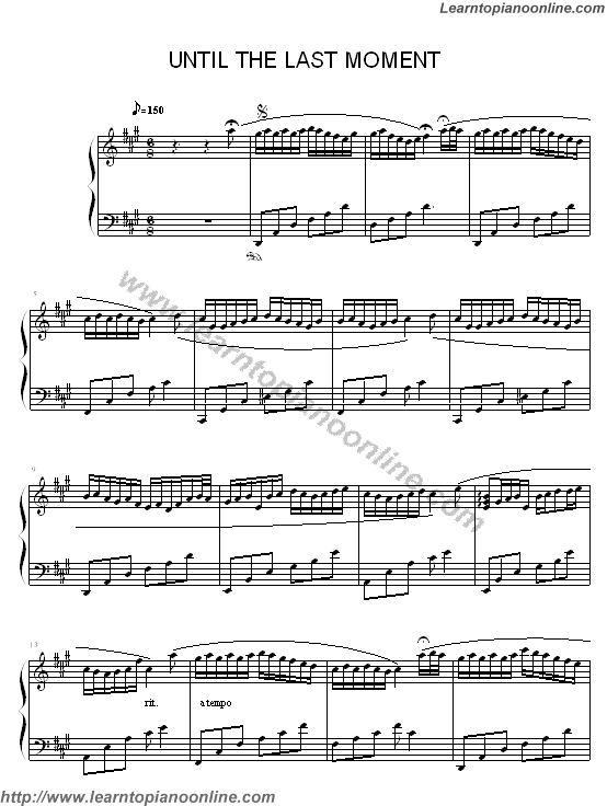 Until the Last Moment Piano Sheet Music Free
