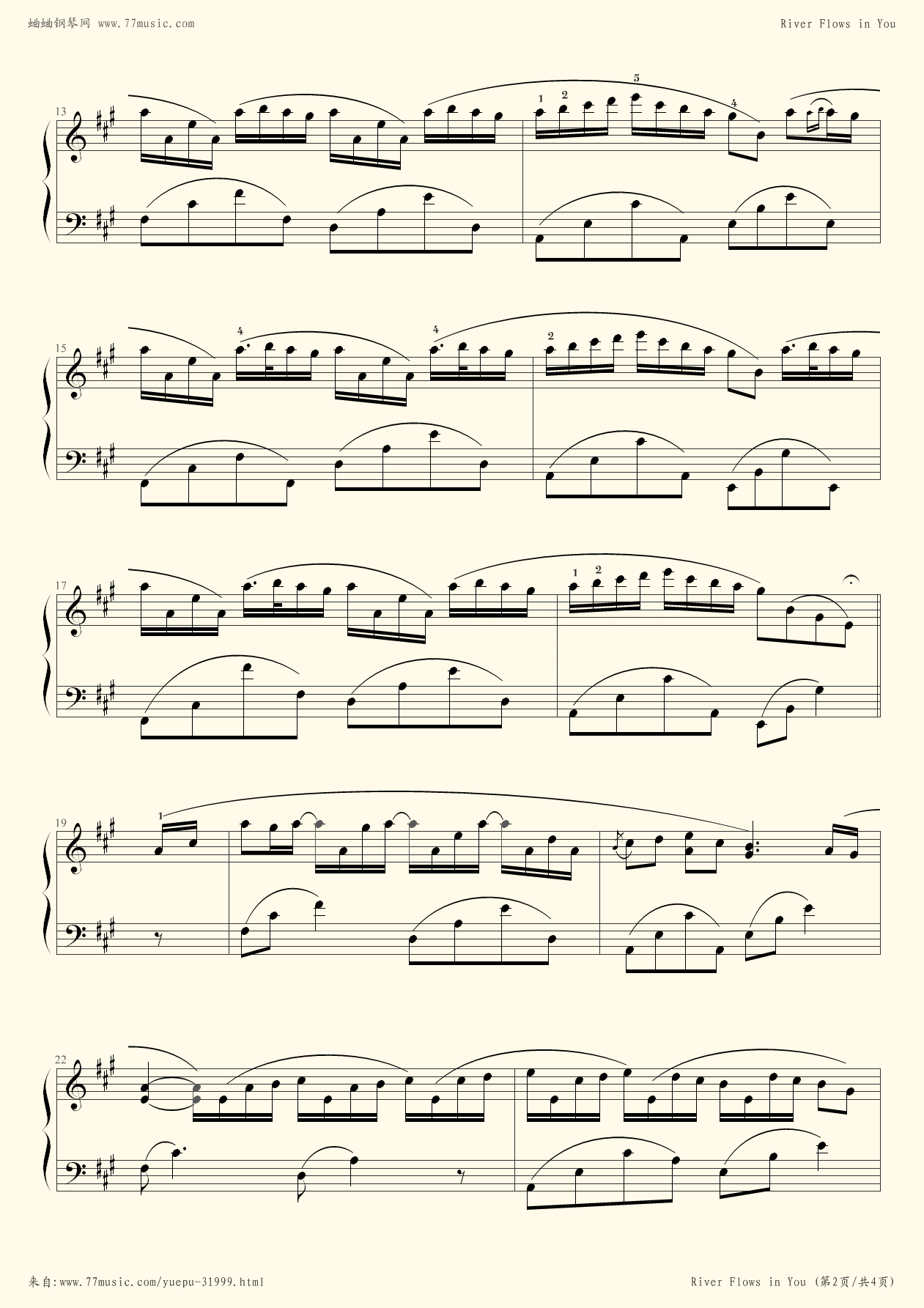 River Flows In You - Yiruma - Flash Version2 Piano Sheet Music Free