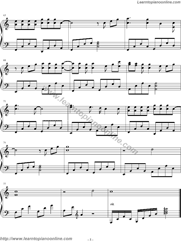 Because You Live by Jesse McCartney Piano Sheet Music Free