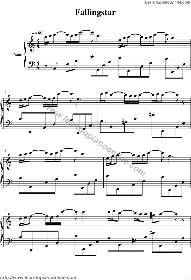 Fallingstar by Joe Hisaishi Free Piano Sheet Music Chords Tabs Notes Tutorial Score